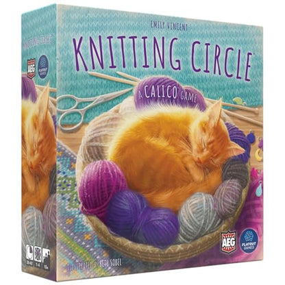 AEG & FlatOut Games | Knitting Circle - Follow-Up to the Award-Winning Puzzly Game Calico | Cats, Yarn, and Cozy Knits | Ages 10+ | 1-4 Players