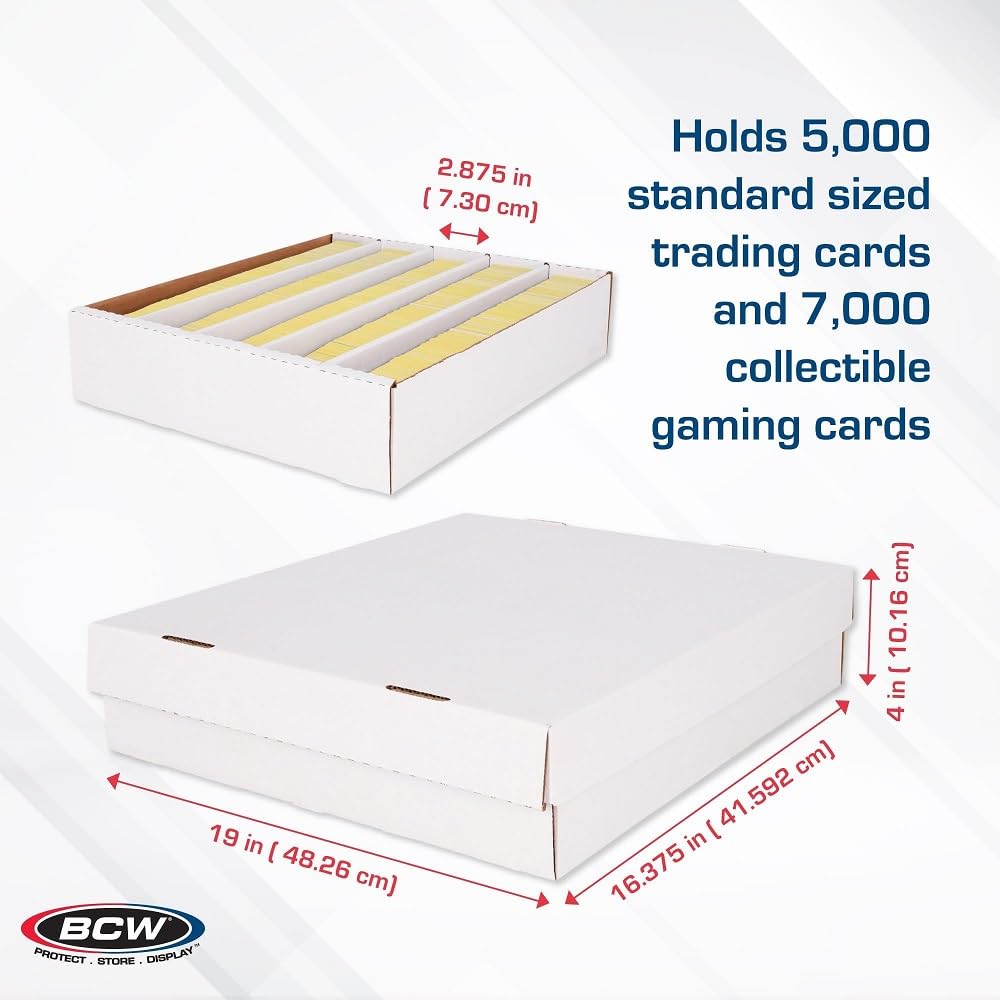 BCW Super Monster 5 Row Trading Card Storage Box - 5ct | Holds 5000 Standard Trading Cards & 7000 Gaming Cards | Card Storage Box for Basketball