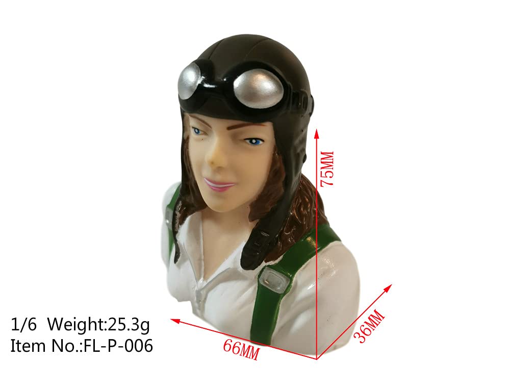 FLFRC 1/6 Woman Pilot Figures Hand Painted for RC Airplanes Model Plane Aircraft Warbird Sport Jet Car Boat Drone Toy Driver