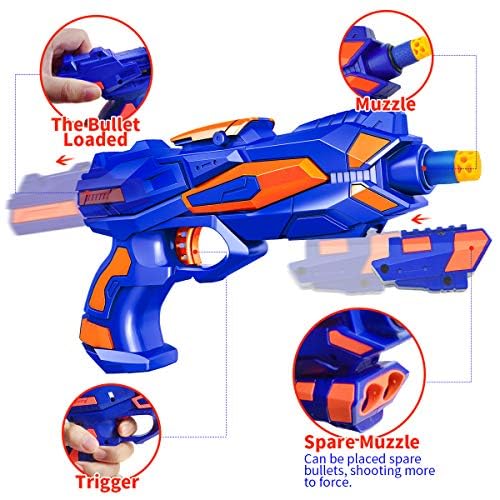 2 Pack Boys Toy Guns-Soft Foam Darts&Wrist Bands, Party Supply for Kid 3-9