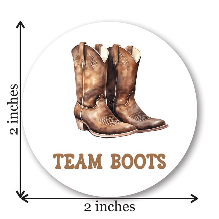 Boots or Bows Western Gender Reveal Stickers - 40 Labels (20 of Each Design)