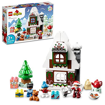 LEGO DUPLO Santa's Gingerbread House Building Set, Christmas Toy for 2 Year Old Boys and Girls, Includes Santa Claus Figure, Stocking Filler Idea
