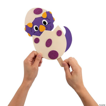 Fun Express Dinosaur Party Favors Craft Kits for Kids Ages 4-8 - Jurassic Egg Pop-Up Dino Crafts Makes 12 | Foam Craft Kit for Birthday Party