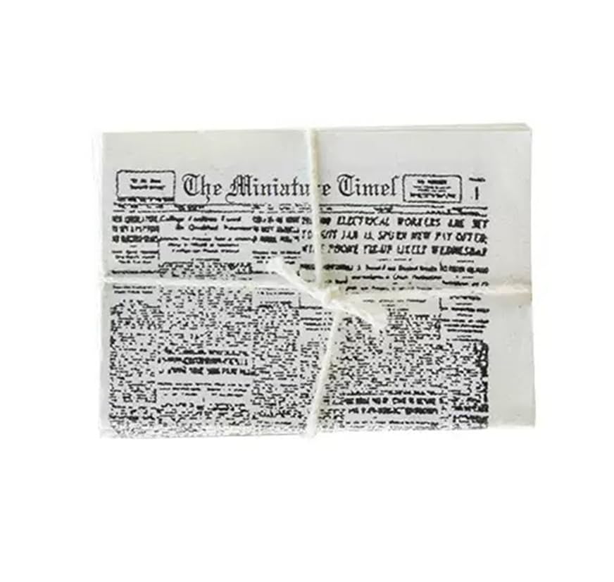 1/12 Miniature Newspaper Dollhouse Decoration Accessories, DIY Doll House Kit