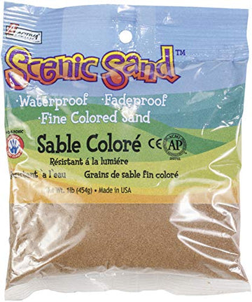 Activa Cocoa Brown Scenic Colored Sand, 1lb (454g) | Vibrant, Fine Grain Colorfast Sand for Arts & Crafts