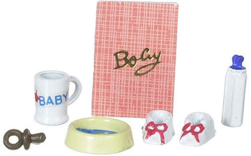 Dolls House Nursery Baby Accessory Set Shoes Bottle Cup
