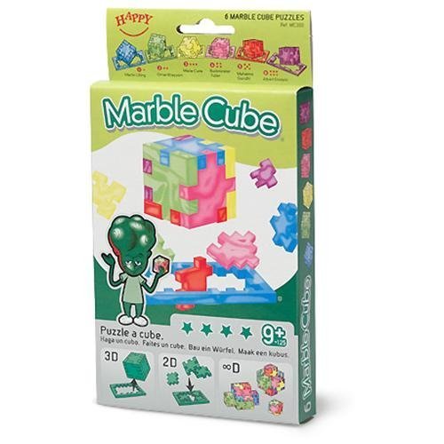 Happy, Marble Cube, Set of 6 Foam Puzzle Cubes, Ages 9 to 99
