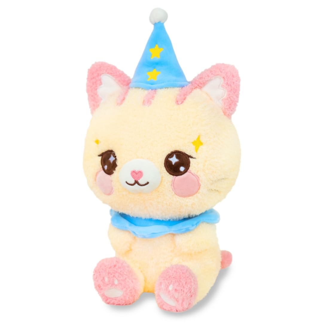 Plush Kitty - Confettie the Clown Cat by PlushGoals | Cute Circus Cat Stuffed Animal | Soft Kawaii Plushie in Pastel Costume | Adorable Gift for Kids