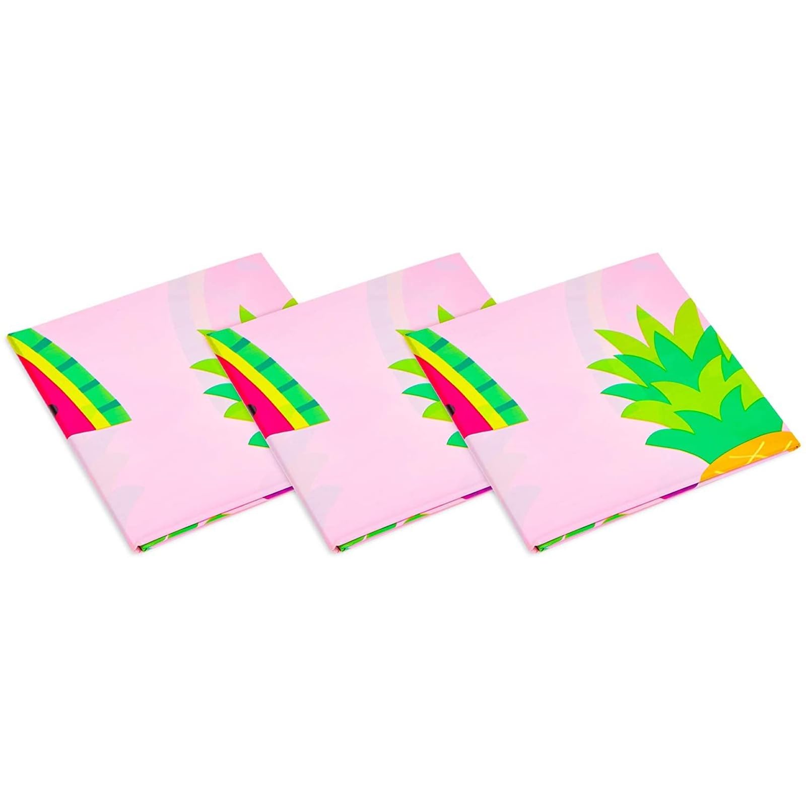 Sparkle and Bash Tablecloth for Two-tti Frutti 2nd Birthday Party Decorations (Pink, 54 x 108 in, 3 Pack)