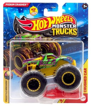 Hot Wheels Monster Trucks 1:64 Scale New for 2025 Podium Crasher Freestyle Wreckers 4/12