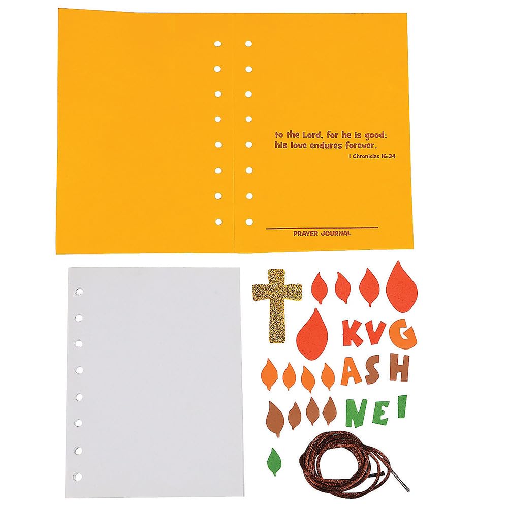Fun Express Prayer Journal for Kids Craft Kit - Christian Gratitude Journal DIY Activity Set with Bible Study Materials | Sunday School Crafts