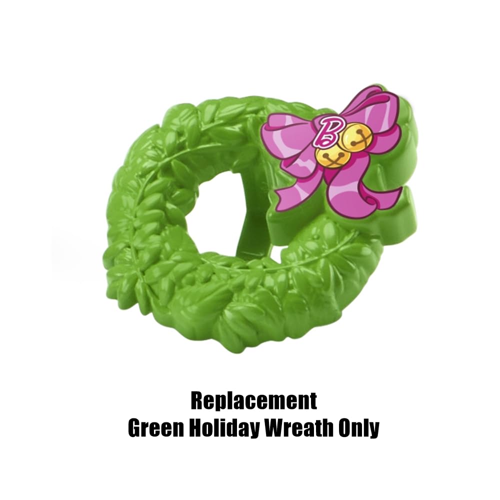 Replacement Part for Fisher-Price Little People Playset - HMK85 ~ Green Holiday Wreath fits on Front Door of Dollhouse ~ Inspired by Barbie Dollhouse
