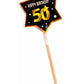 Forum Novelties X81643 50th Birthday Party Picks, Black, Gold, White