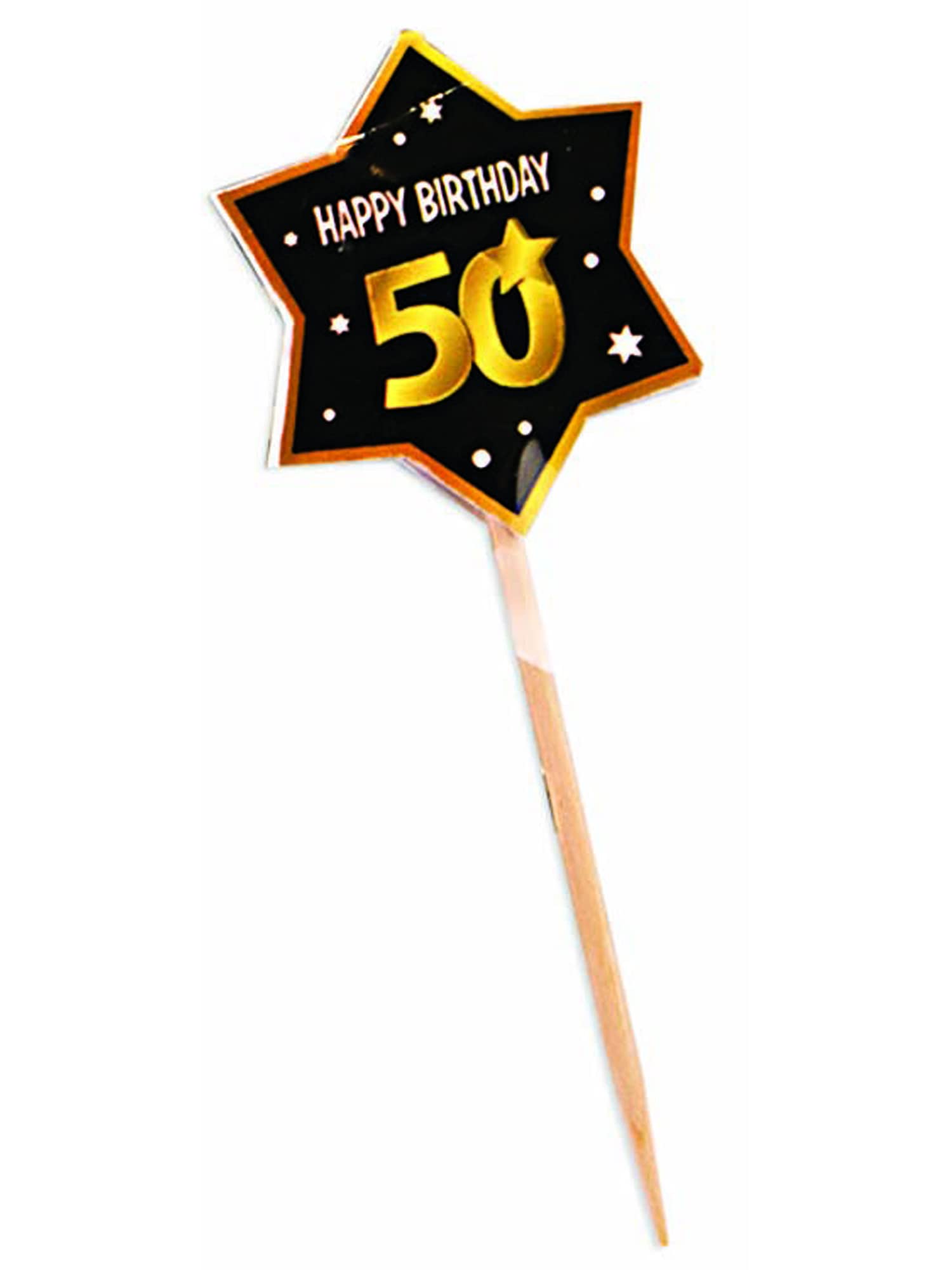 Forum Novelties X81643 50th Birthday Party Picks, Black, Gold, White