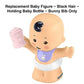 Replacement Part for Fisher-Price Little People Bundle 'n Play Playset - GKY43 ~ Replacement Baby Figure ~ Black Hair ~ Holding Baby Bottle ~ Bunny