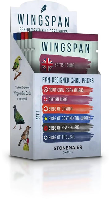 Stonemaier Games: Wingspan Fan-Designed Bird Promo Packs | 150 New Birds Designed by Fans Using Powers from Base Game & Expansions | Art Consistent