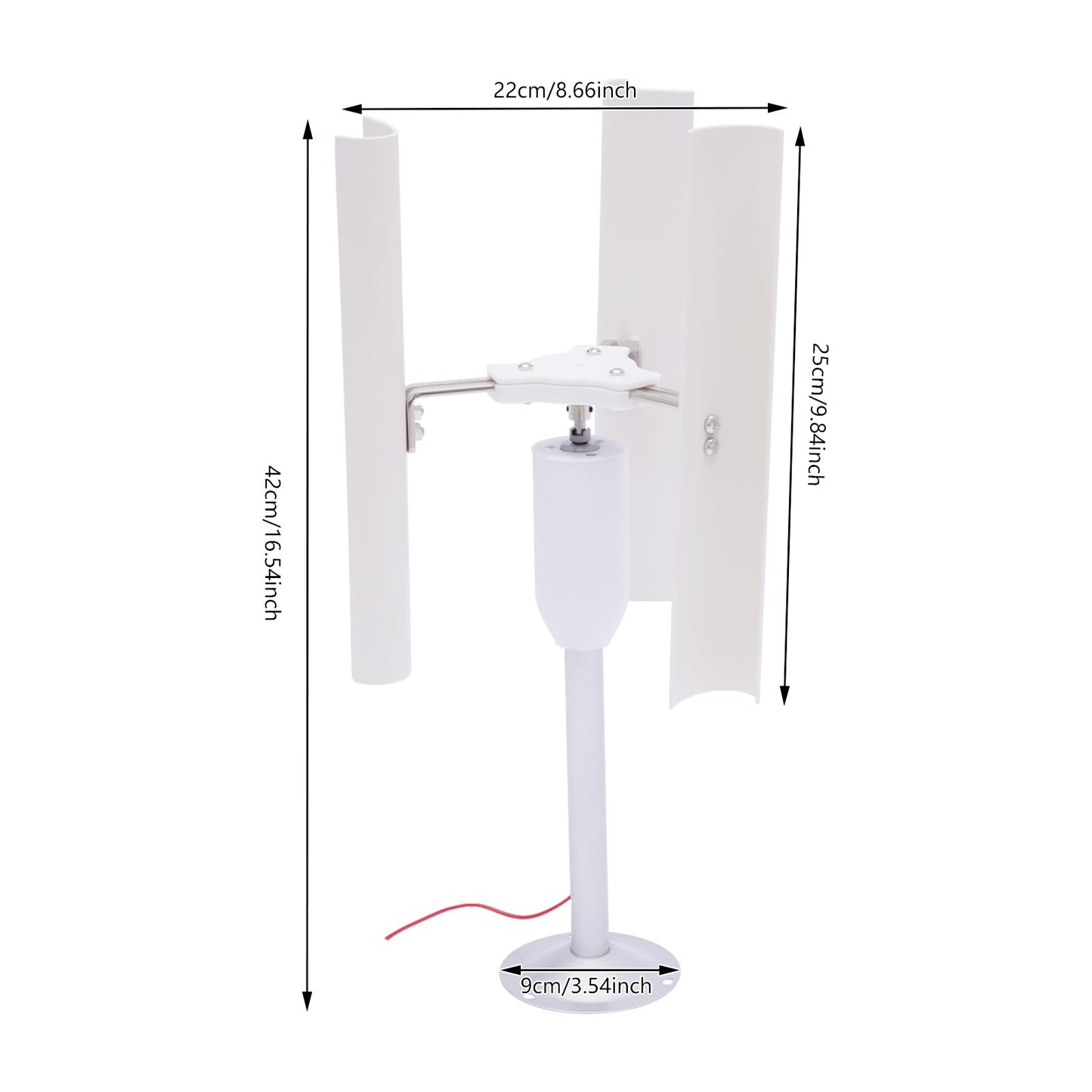 3 Blade Vertical Axis Wind Turbine Model - DIY Wind Power Generator with 3-Phase Permanent Magnet Motor, 20W Output for Science Education & Home Use