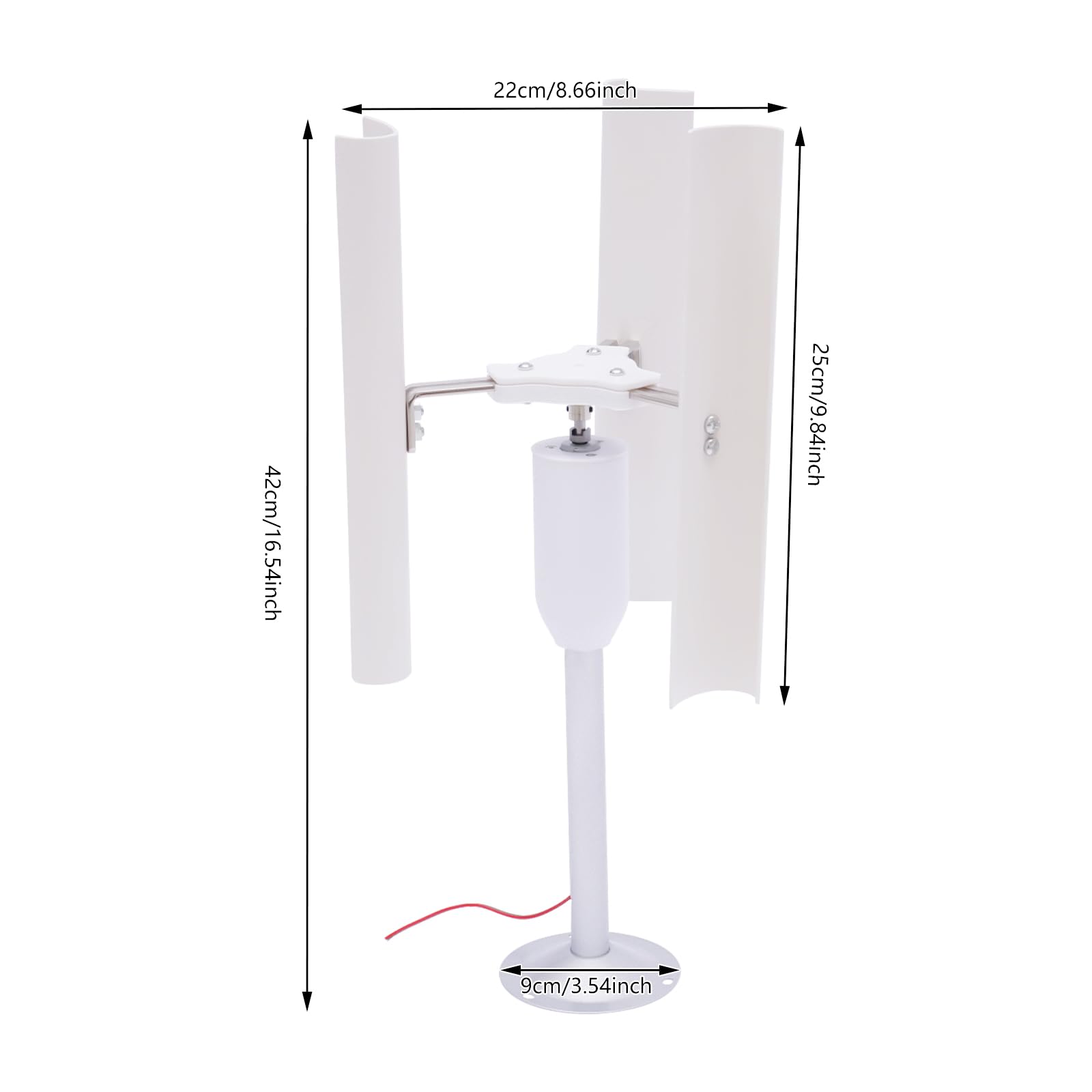 3 Blade Vertical Axis Wind Turbine Model - DIY Wind Power Generator with 3-Phase Permanent Magnet Motor, 20W Output for Science Education & Home Use