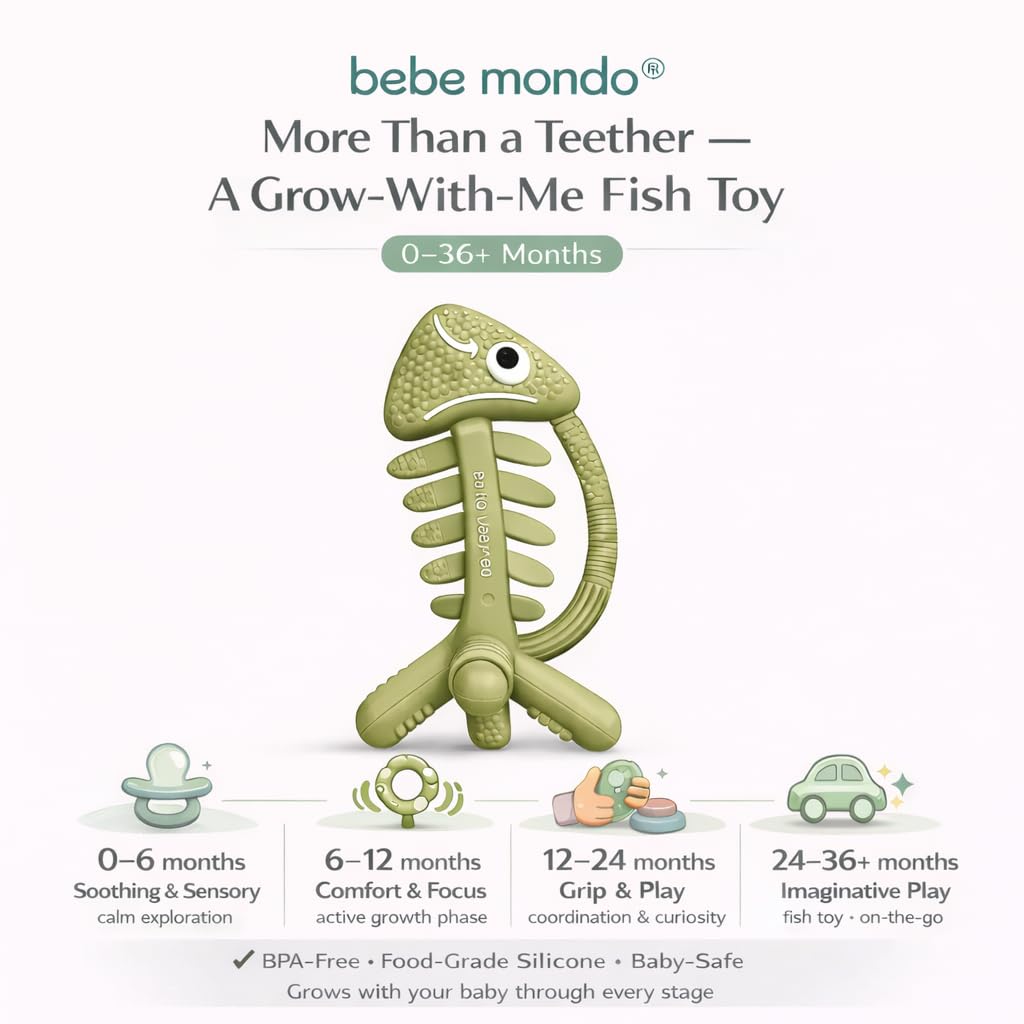 3 in 1 Infant Toys, Baby Teething Toys 3-6 6-12 Months, Teethers for Babies 0-3-6-12 Months for Teething Relief, Baby Gift, Baby Teether Toys