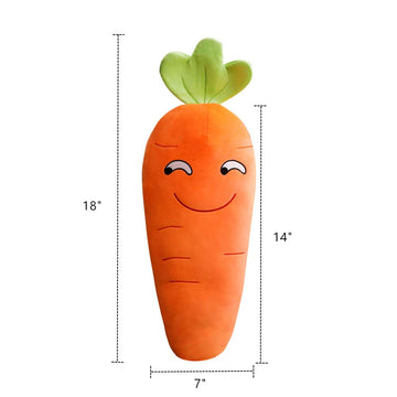 17.7Inch Cute Carrot Plush Toy, Soft Vegetable Hugging Throw Pillow