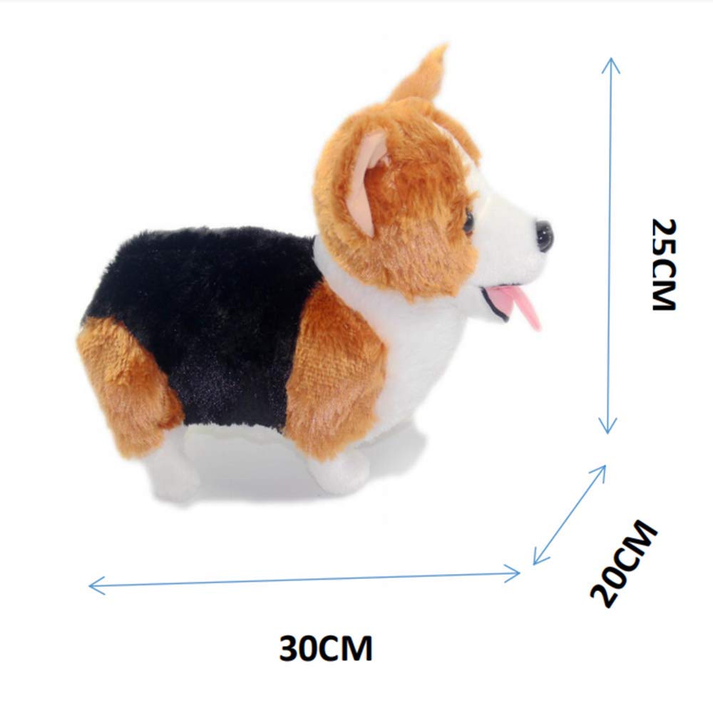 VACHICHI Stuffed Animal Dogs Lifelike Plush Toy Puppy, Tricolor Welsh Corgi,12 Inch