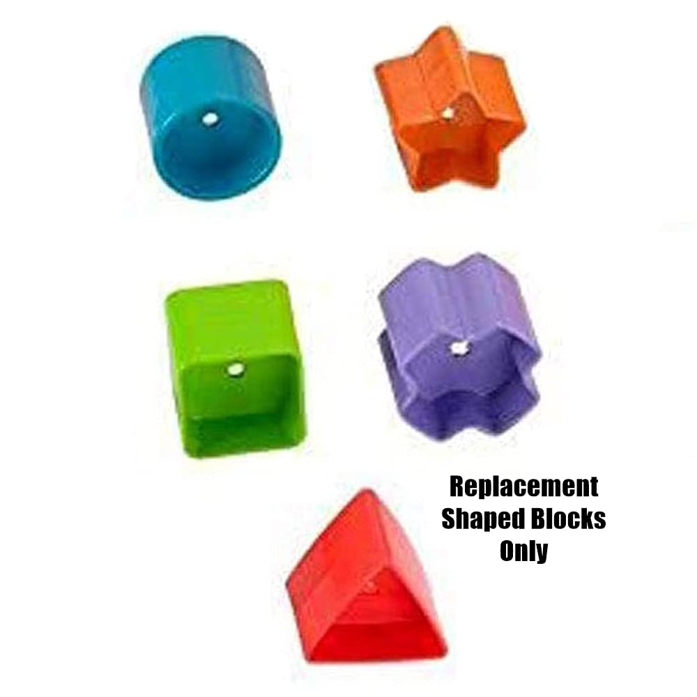 Replacement Parts for Fisher-Price Baby's First Blocks Playset - FGP10 ~ Replacement Shaped Blocks ~ Triangle, Star, Square, Circle, Cross Shapes