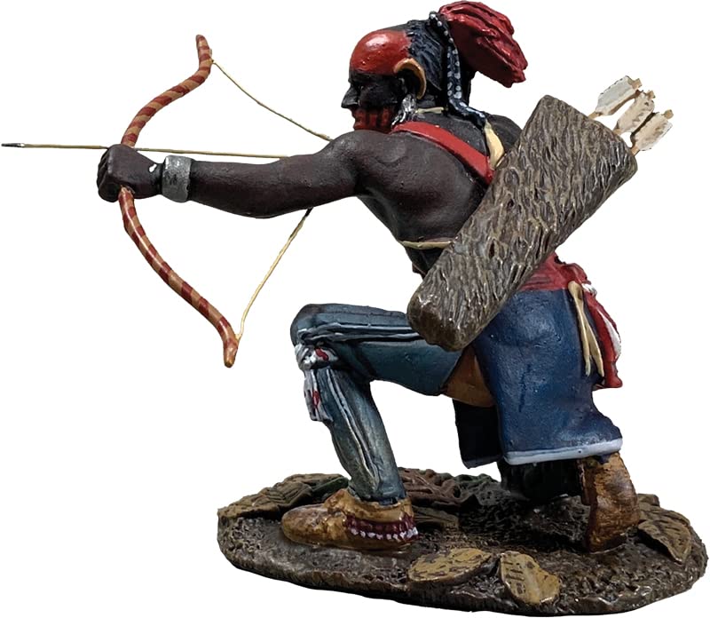 W. Britain American Revolution 16116 Woodland Indian Kneeling Shooting Bow 1:30 Scale Metal