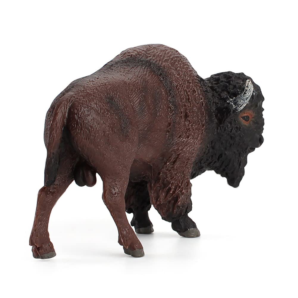 BLAPNK Realistic Bull Figure Toy, Simulated Cattle Figurines Collection Playset Preschool Science Educational Learn Cognitive Props(American Bison)