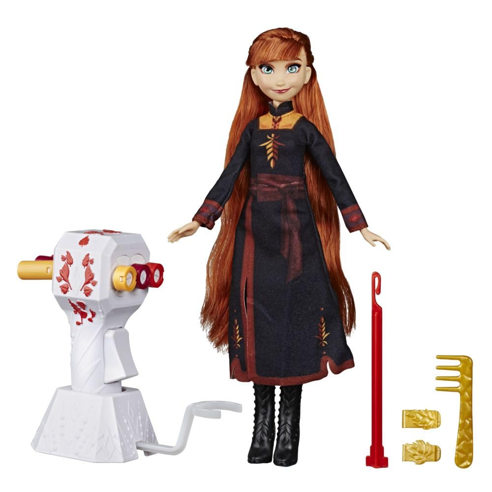 Disney Frozen Sister Styles Anna Fashion Doll with Extra-Long Red Hair, Braiding Tool & Hair Clips - Toy for Kids Ages 5 & Up