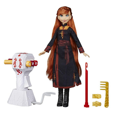 Disney Frozen Sister Styles Anna Fashion Doll with Extra-Long Red Hair, Braiding Tool & Hair Clips - Toy for Kids Ages 5 & Up