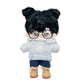 niannyyhouse Loose Solid Hoodie Jeans Glasses Tall Leather Shoes 10cm 15cm 20cm Plush Doll Clothes Soft Stuffed Plush Toy Dress Up Accessories (a9