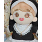 niannyyhouse 20cm Plush Doll Nun Clothes Black Headdress Dress Accessories 8in Plush Doll Accessories (20cm)