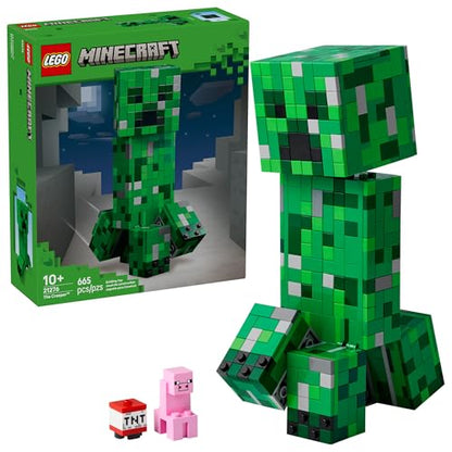 LEGO Minecraft The Creeper Kids Building Toy - Minecraft Toy for Boys & Girls, Ages 10+ - Room Decor for Gamers w/ 1st Version Creeper Minifigure