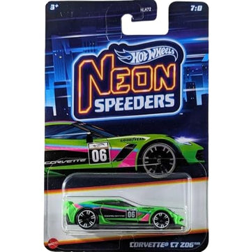 Hot Wheels Neon Speeders Corvette C7 Z06, Green, 7/8