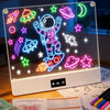 LED Drawing Board for Kid - Rechargeable 14" Doodle Glow Neon Art Note Boards, Holiday Birthday Gifts Toy for Kids Girls Boys Teens, Light Up Acrylic