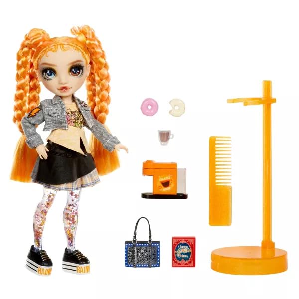 RAINBOW HIGH Sparkle and Shine - Clementine (Orange) - 11" Fashion Doll with Liquid Sparkles on Legs, Shake to See Them Shine, Great for Boys and