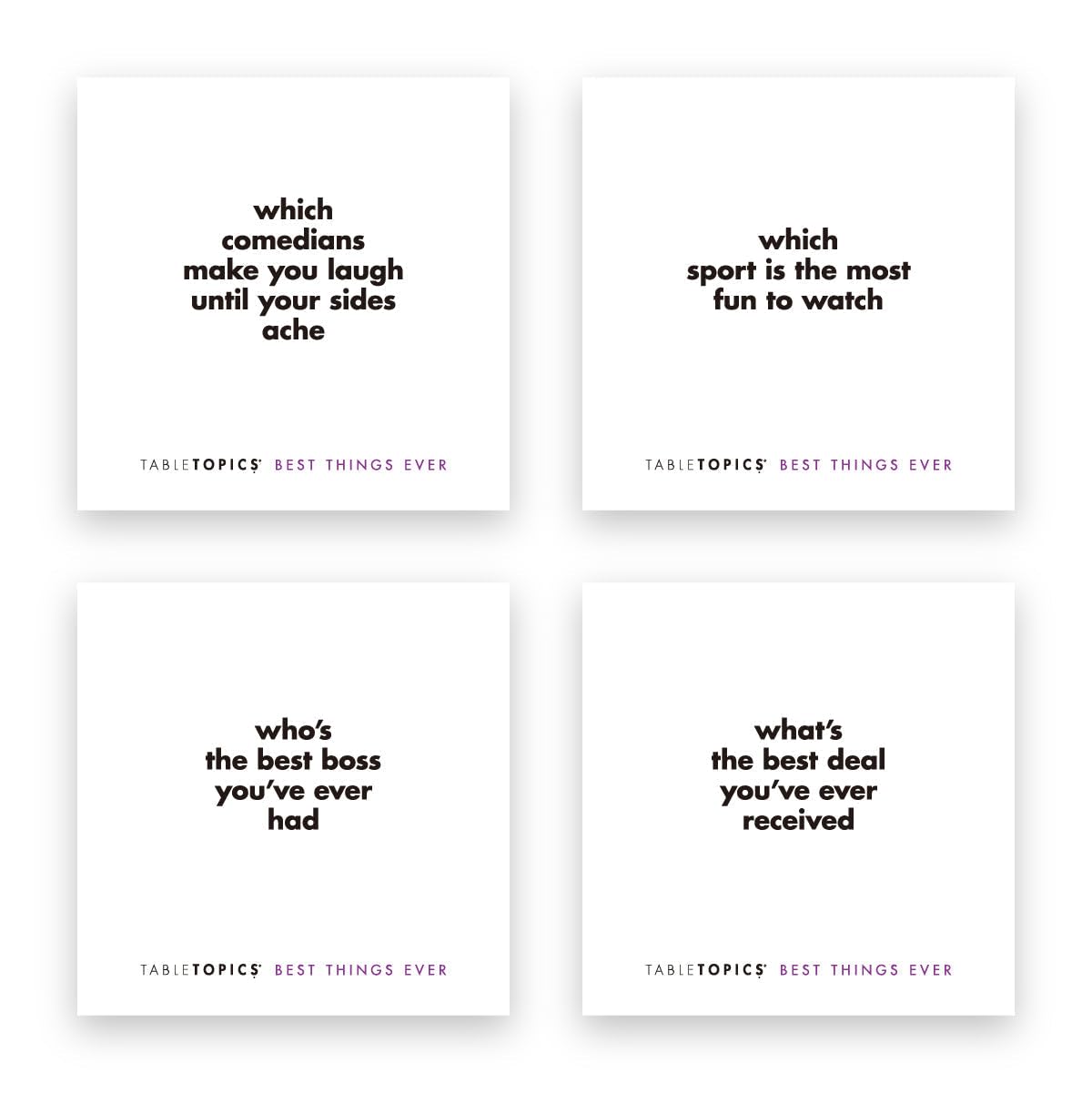 TableTopics Best Things Ever Question Card Game - 135 Fun Conversation Starter Cards, Use as Ice Breakers, Getting to Know You, or Discover More About