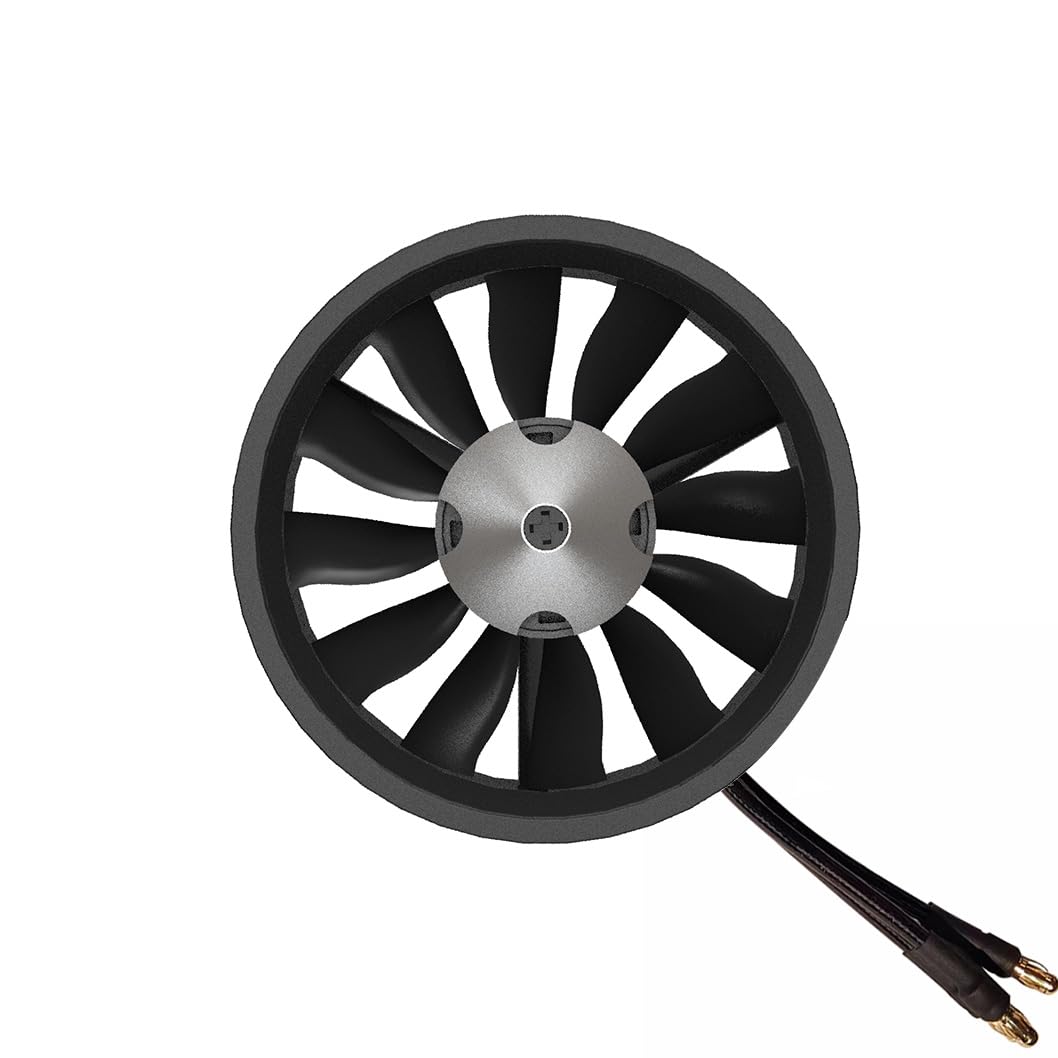 JFtech 64mm Ducted Fan 3500KV Motor 12-Blade Propeller 64mm EDF Duct Fan for RC Airplane Ducted Fan EDF Jet Aircraft