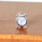 Miniature Alarm Clock 1/12 Scale, Tiny Silver Decor for Dollhouse, Diorama Props, Model Displays and Miniature Room Accessories (0.4x0.6 Inch)