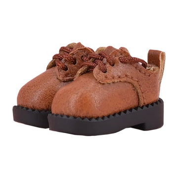 niannyyhouse Ob11 Matte Round Head Vintage Leather Shoes 1/12 BJD Doll Body Accessories (Light Brown)