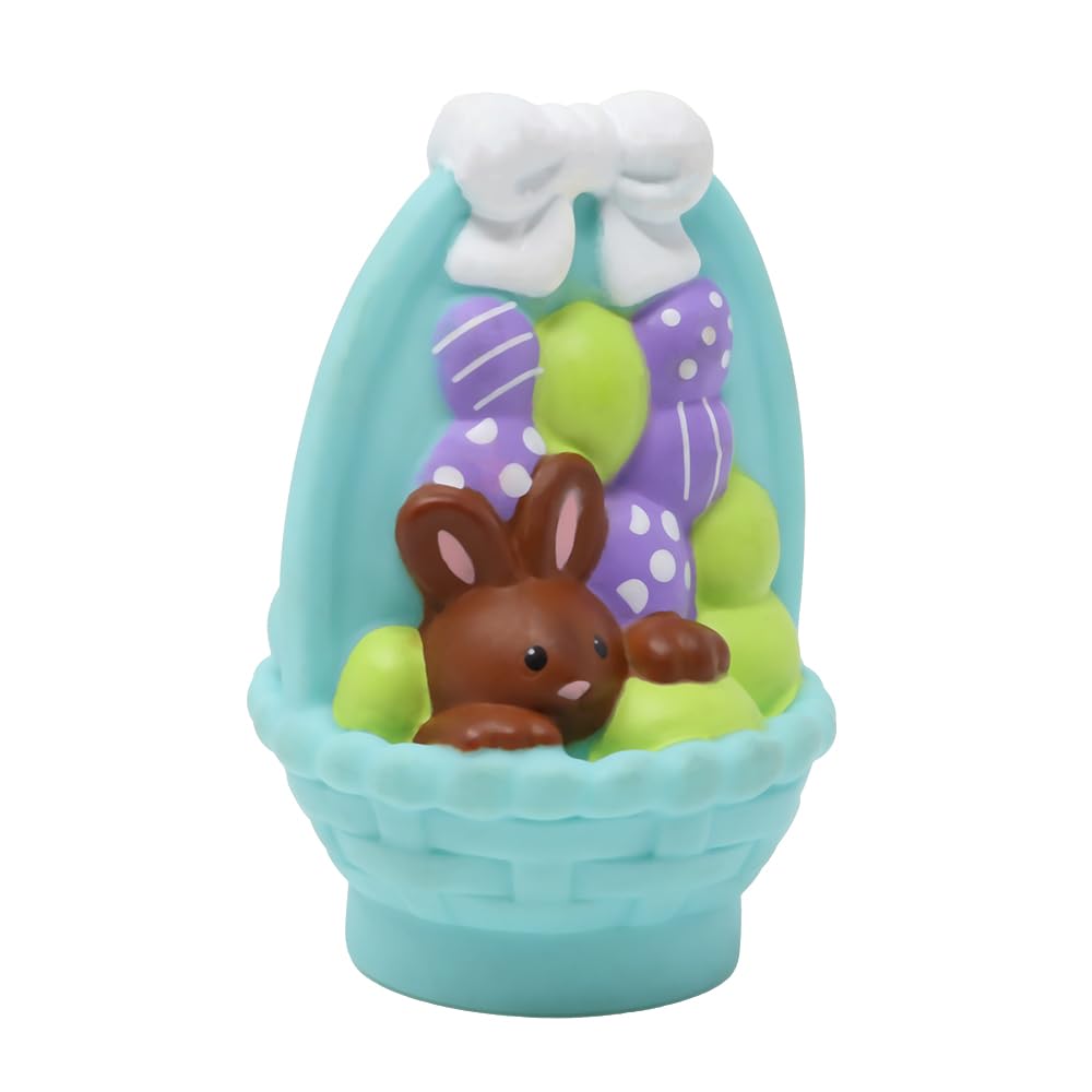Fisher-Price Replacement Part Little People Collectible Easter Dollhouse Playset P8224 - Replacement Blue Easter Basket with Brown Bunny and Purple