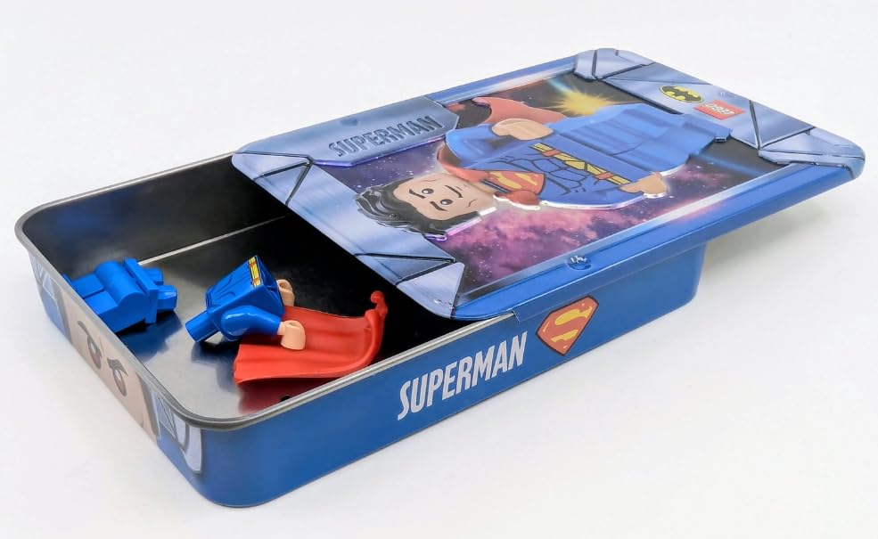 LEGO DC Superheroes: Superman Minifigure in Collectible Rectablge Tin - Ages 6+
