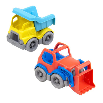 Green Toys OceanBound Dumper & Scooper Truck Set - Eco-Friendly Construction Toy Bundle