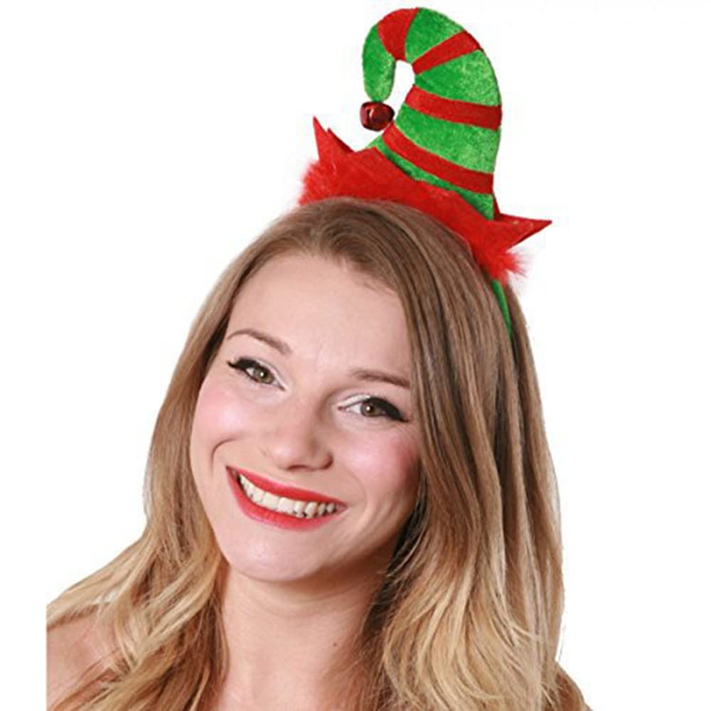 Utavu Elf Hat Headband Christmas Halloween Holiday Party Cute Hair Hoop Headwear for Adult