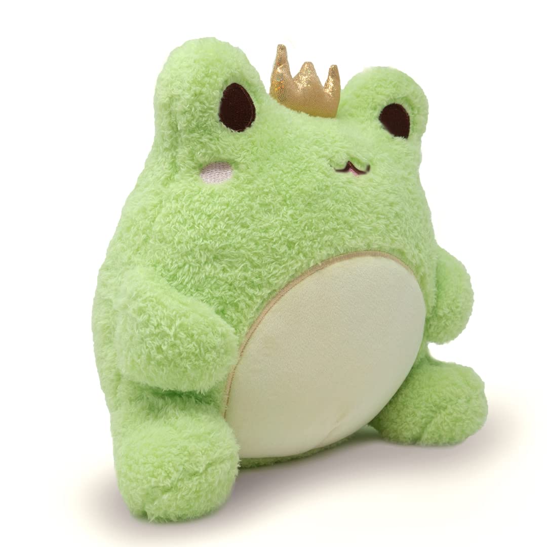 Cuddle Barn PlushGoals Wawa The Prince - Frog Plush with Shiny Crown - 9 in