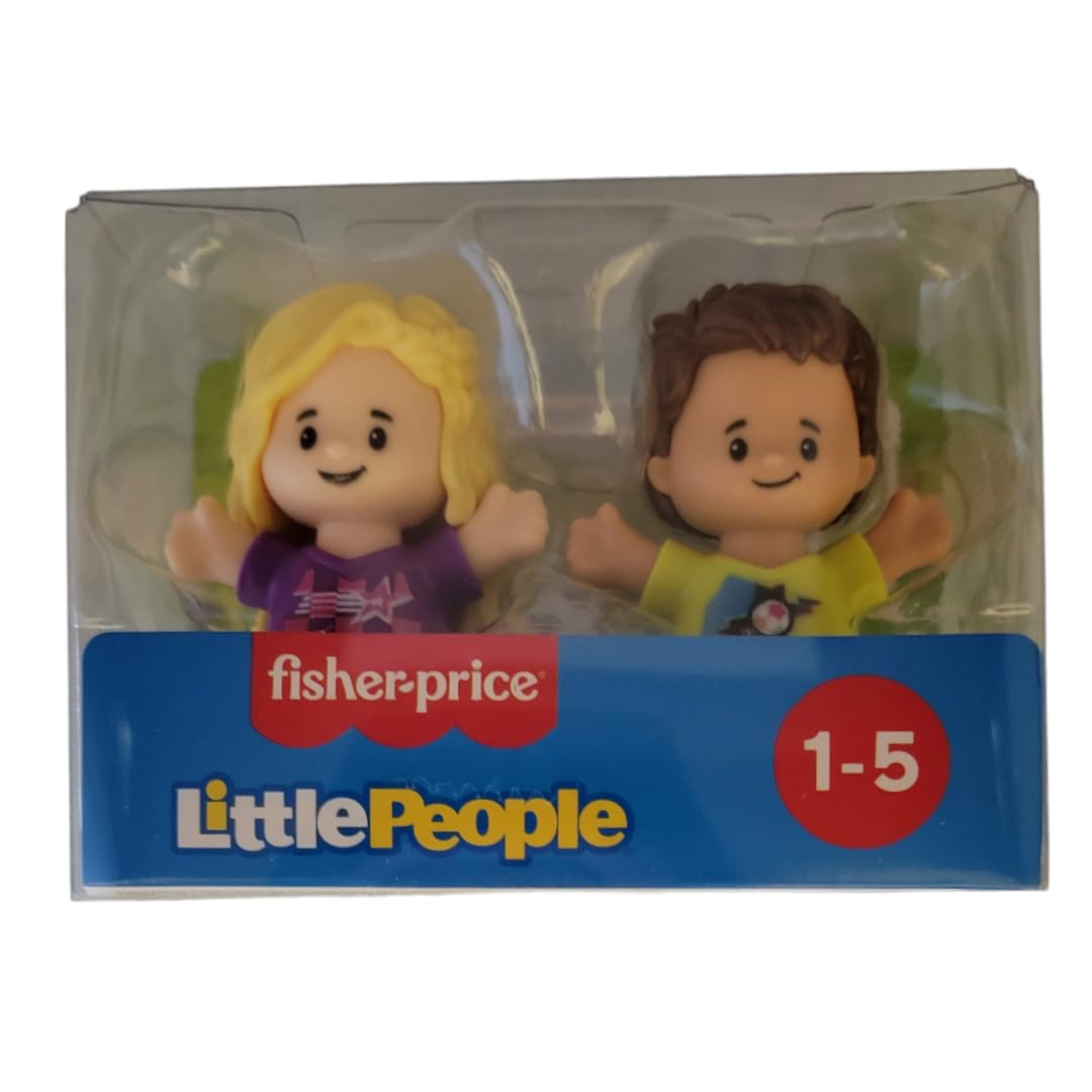 Fisher-Price Little People Toddler Soccer Sports Friends 2 Pack Boy Girl Figure Set