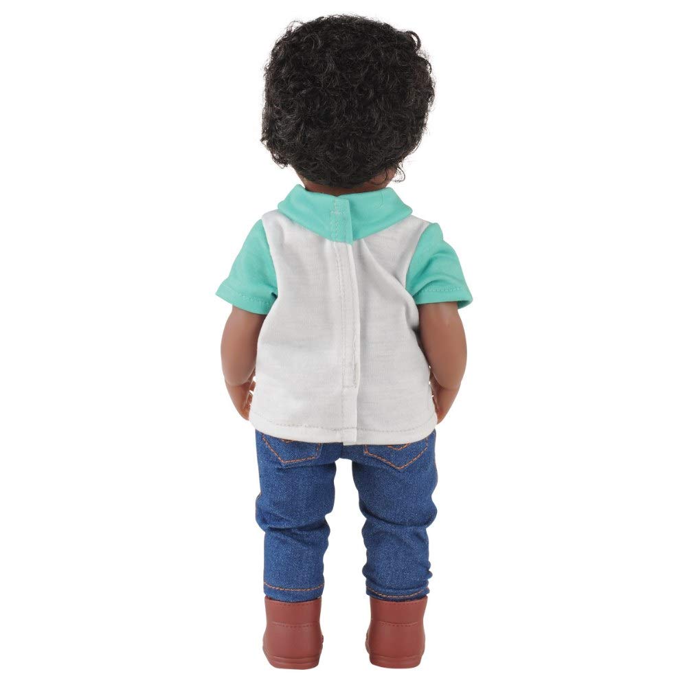 Kaplan Early Learning Multiethnic 13" African American Boy Vinyl Doll with Poseable Limbs