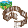 EYSCOTA Realistic Toy Fence, Large Corral Fencing Panel Accessories Playset, Farm Fence Toys for Barn Paddock Horse Stable Horses Figurines, Christmas