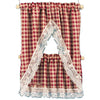 Melody Jane Dollhouse Red Beige Gingham Country Kitchen Curtains & Valance 1:12 Accessory