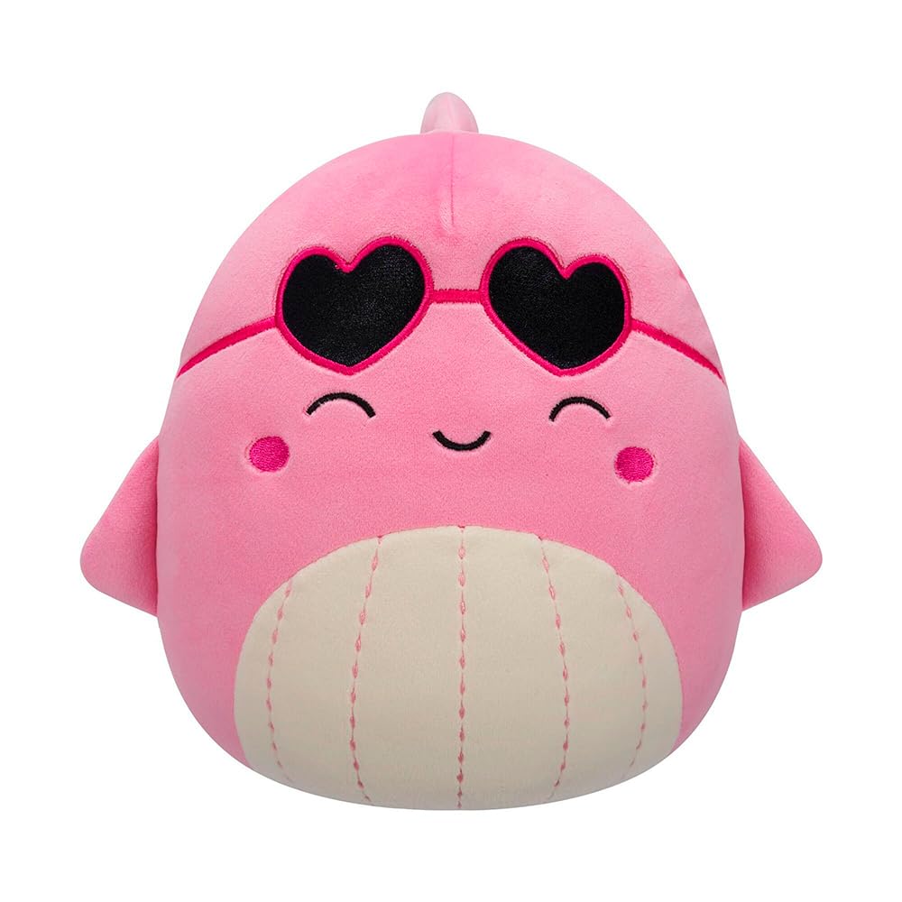 Squishmallows Original 7.5" Val the Pink Whale with Heart Sunglasses - Valentine's Day Plush